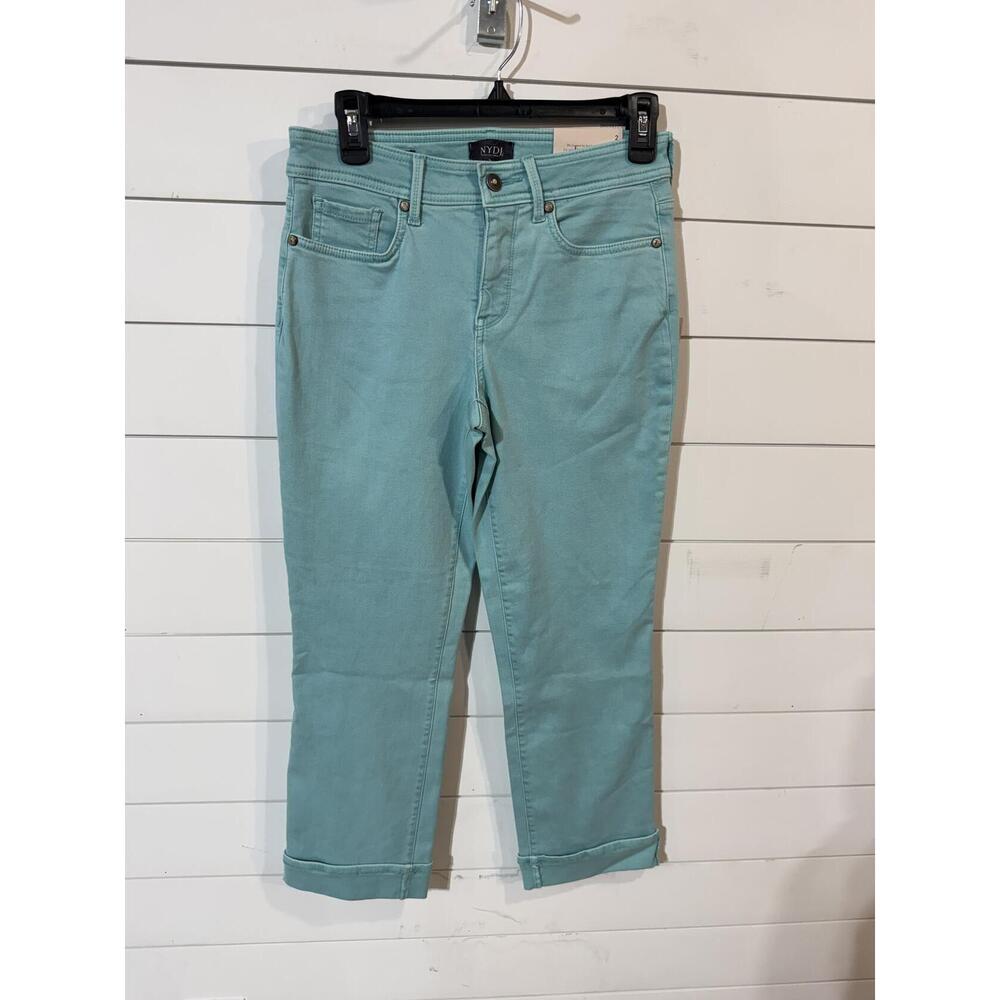 NYDJ Marilyn Women's Blue Cuff Ankle Straight Leg Jeans 2 NWT - Picture 3 of 4